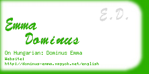 emma dominus business card